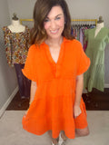 All-American Ambiance Dress in Orange