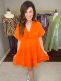 All-American Ambiance Dress in Orange