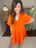 All-American Ambiance Dress in Orange