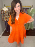 All-American Ambiance Dress in Orange