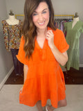 All-American Ambiance Dress in Orange