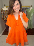 All-American Ambiance Dress in Orange