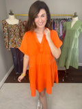 All-American Ambiance Dress in Orange