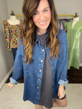 Risen Andy Boyfriend Shacket in Dark Denim