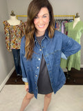 Risen Andy Boyfriend Shacket in Dark Denim
