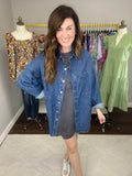 Risen Andy Boyfriend Shacket in Dark Denim