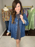 Risen Andy Boyfriend Shacket in Dark Denim
