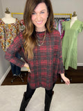*BELLES & DOORBUSTER* October in Lubbock Tunic in Red/Black
