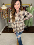 Fill Your Cup Plaid Peplum Top