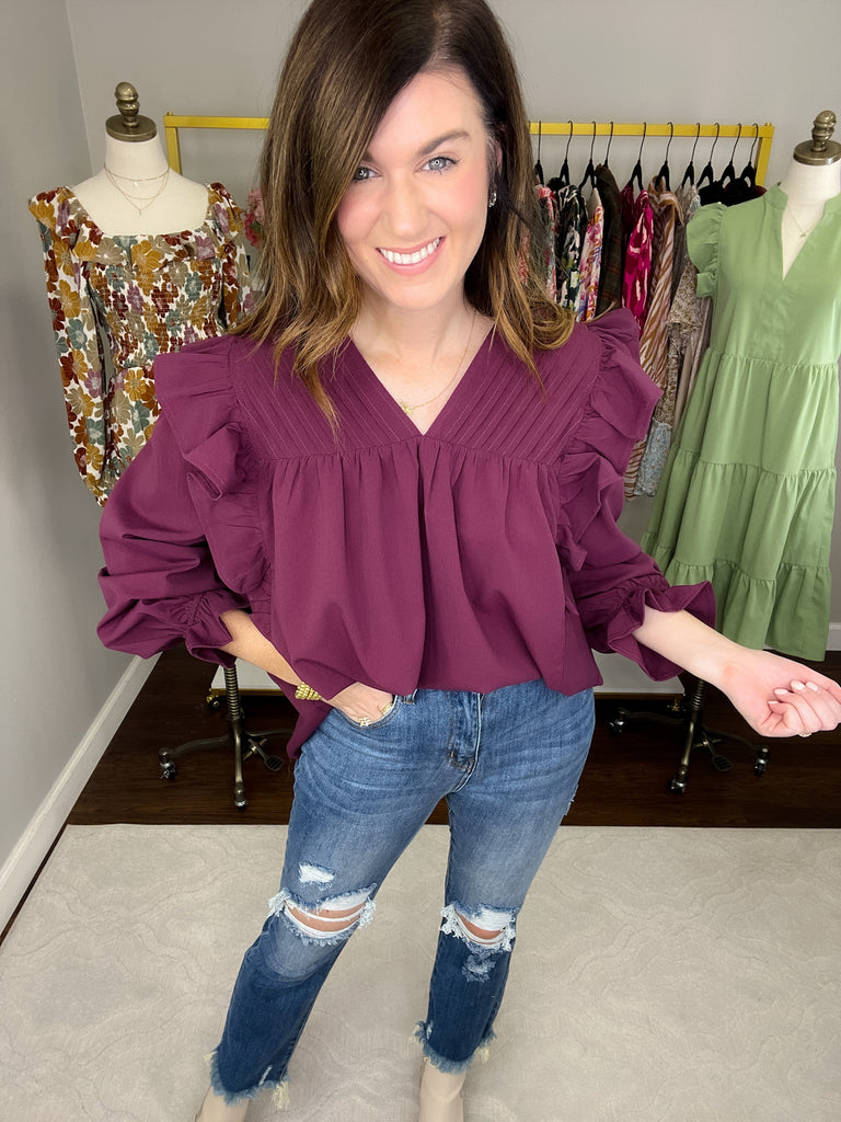 See You in Sonoma Top in Eggplant