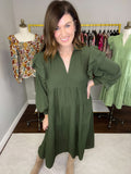 Easy to Please Midi Dress in Olive