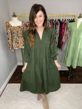 Easy to Please Midi Dress in Olive