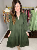 Easy to Please Midi Dress in Olive