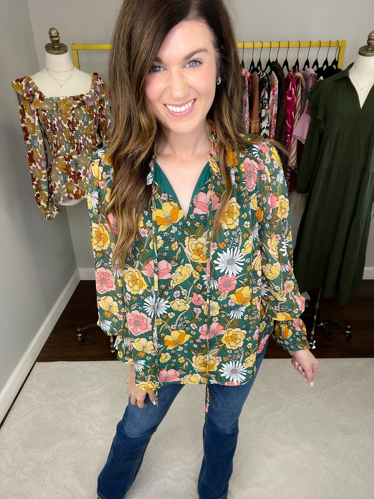 Nod to Fall Floral Top