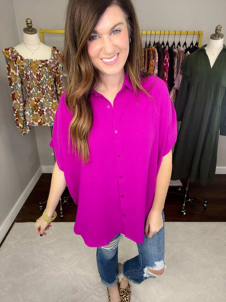 Reach for You Button Down in Magenta