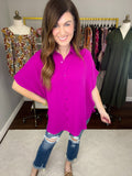 Reach for You Button Down in Magenta