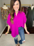 Reach for You Button Down in Magenta