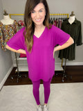 *BELLES & DOORBUSTER* To-Do Lists Can Wait V-Neck Set in Light Plum