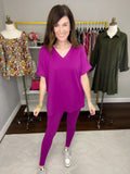 *BELLES & DOORBUSTER* To-Do Lists Can Wait V-Neck Set in Light Plum