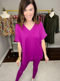 *BELLES & DOORBUSTER* To-Do Lists Can Wait V-Neck Set in Light Plum