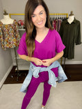 *BELLES & DOORBUSTER* To-Do Lists Can Wait V-Neck Set in Light Plum