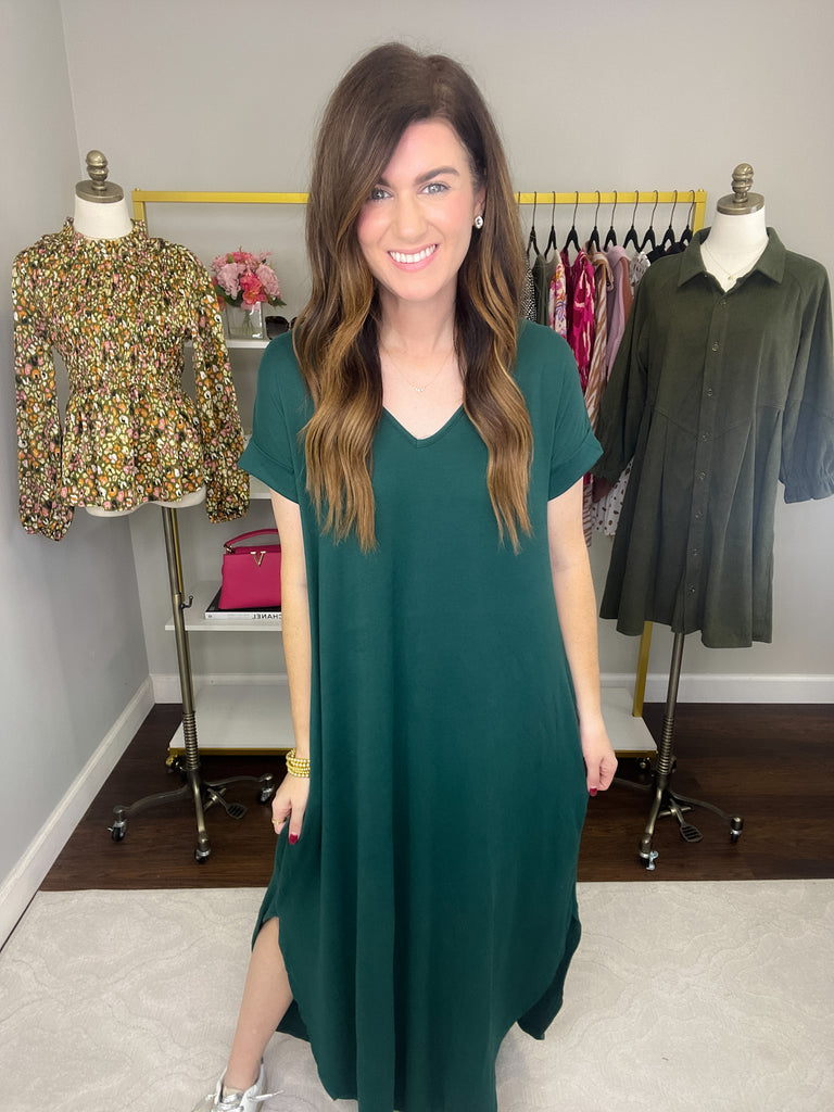 Sealy Maxi Dress in Hunter Green