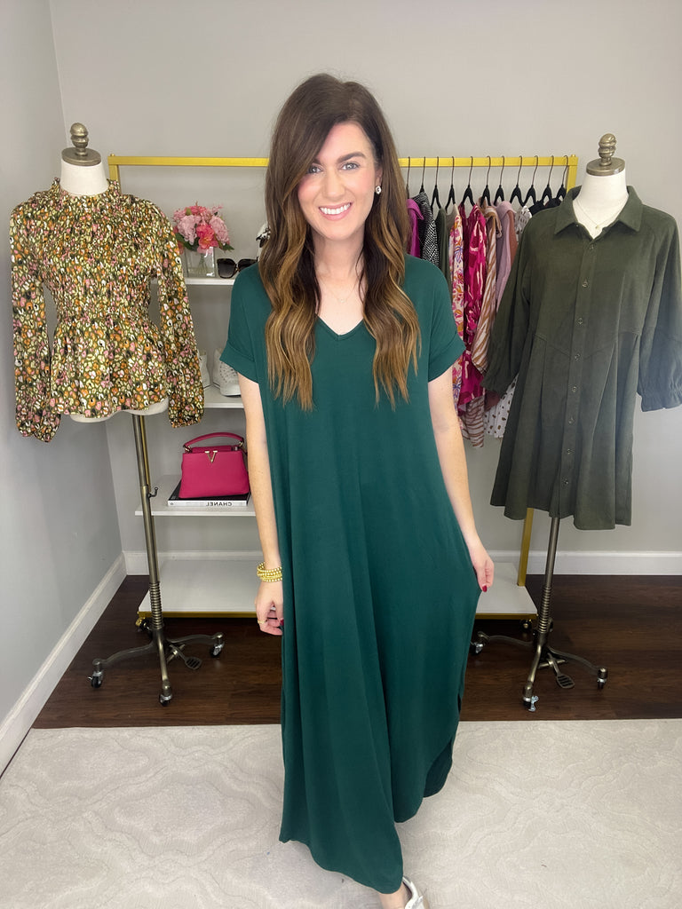 Sealy Maxi Dress in Hunter Green