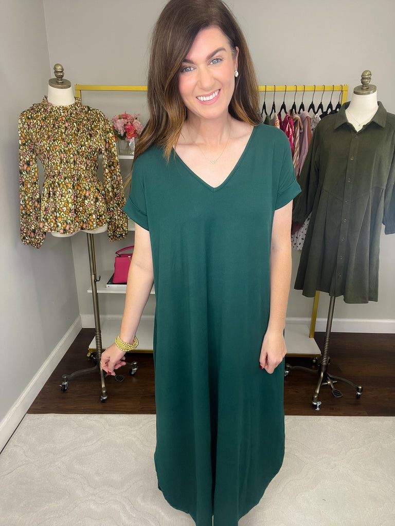 Sealy Maxi Dress in Hunter Green