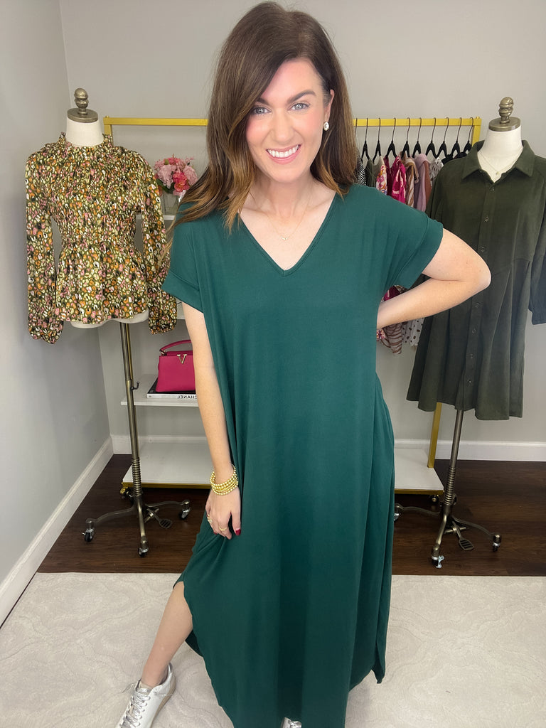 Sealy Maxi Dress in Hunter Green