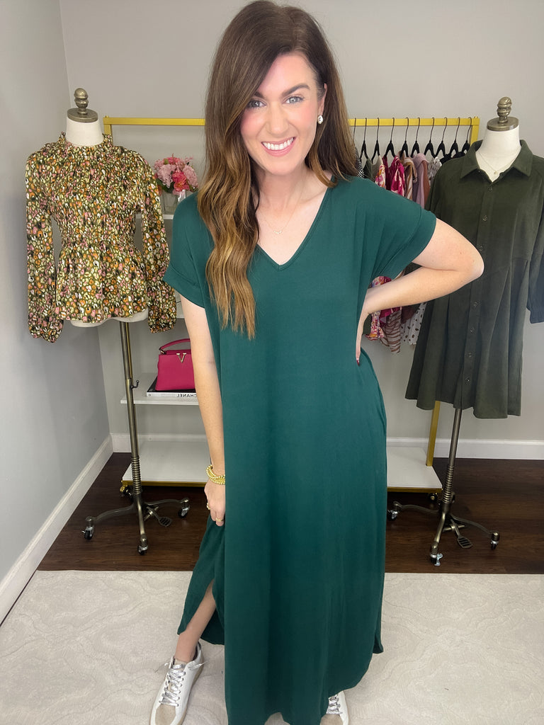 Sealy Maxi Dress in Hunter Green