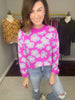 Fashionably Late Floral Sweater in Orchid