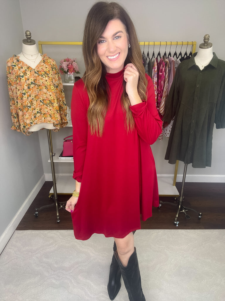 *BELLES & DOORBUSTER*  Orla Dress in Burgundy