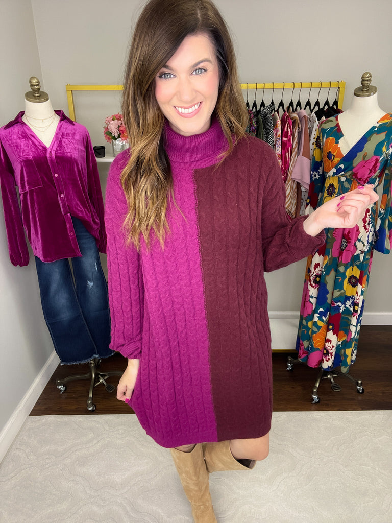 *BELLES & DOORBUSTER* Day at the Plaza Cable Knit Dress