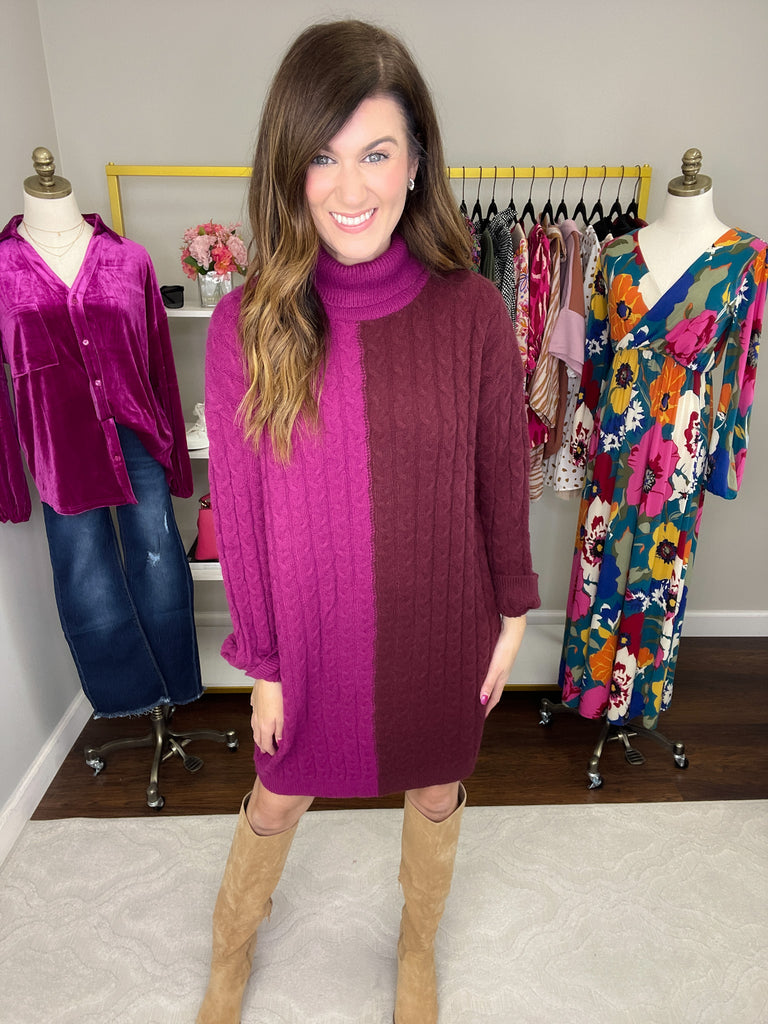 *BELLES & DOORBUSTER* Day at the Plaza Cable Knit Dress