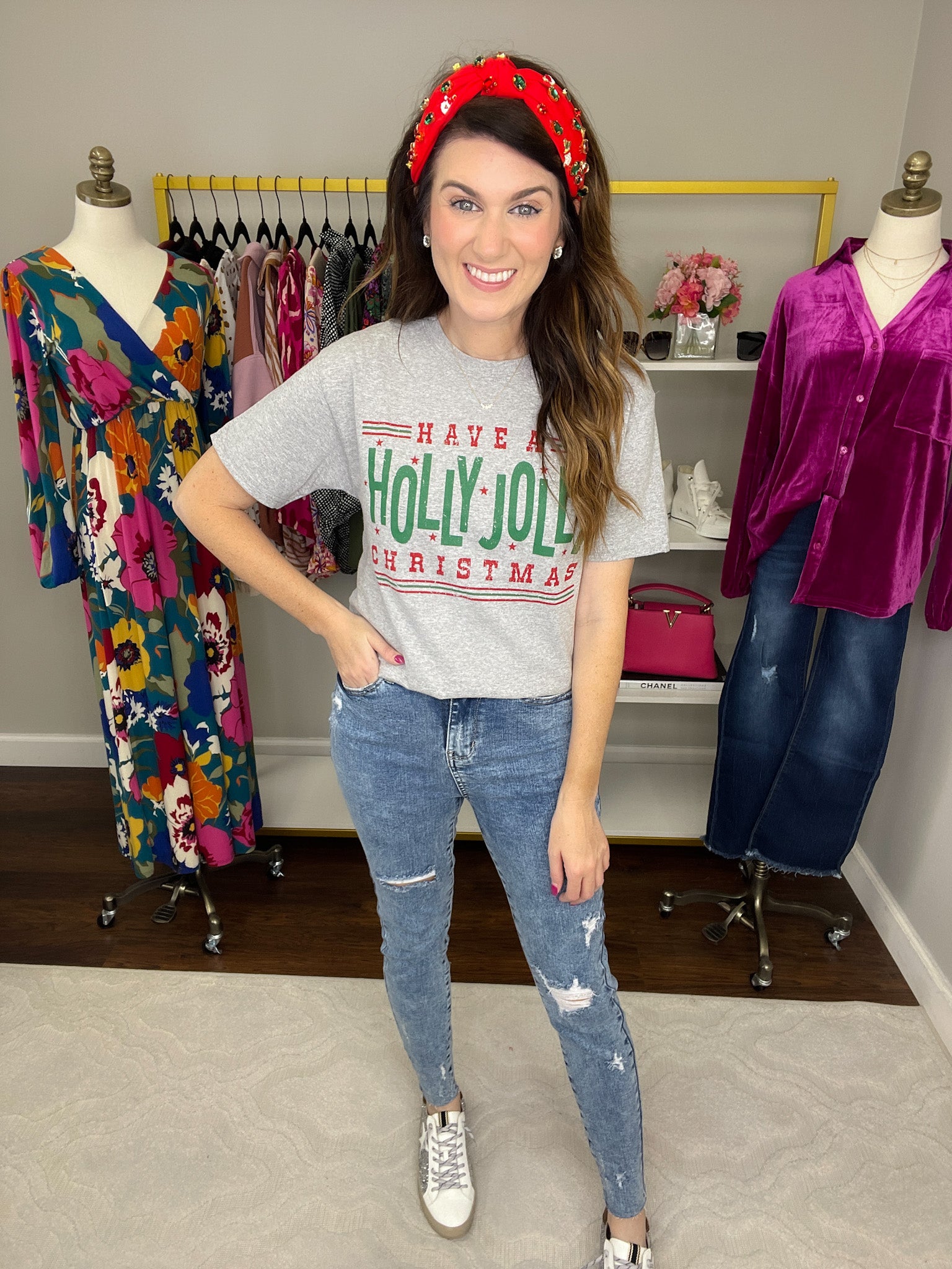 *BELLES & DOORBUSTER* Holly Jolly Christmas Tee *Final Sale*