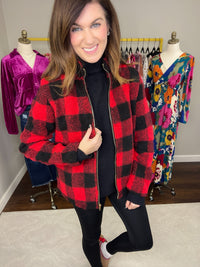 SALE! Mountain Bound Buffalo Plaid Sherpa Jacket *Final Sale*