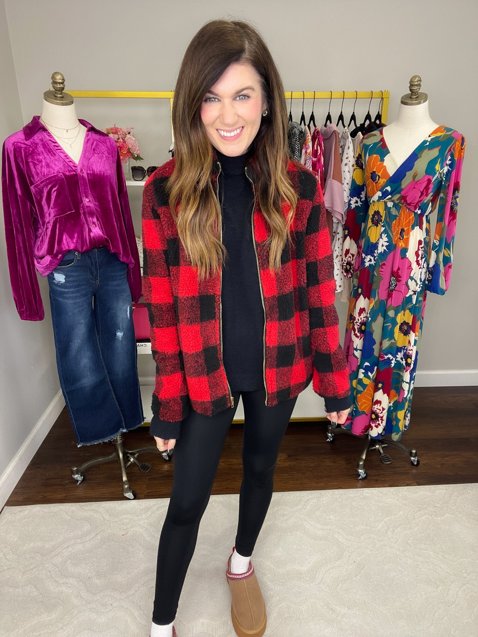 SALE! Mountain Bound Buffalo Plaid Sherpa Jacket *Final Sale*
