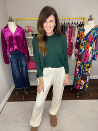 Days Off Waffle Joggers in Cream