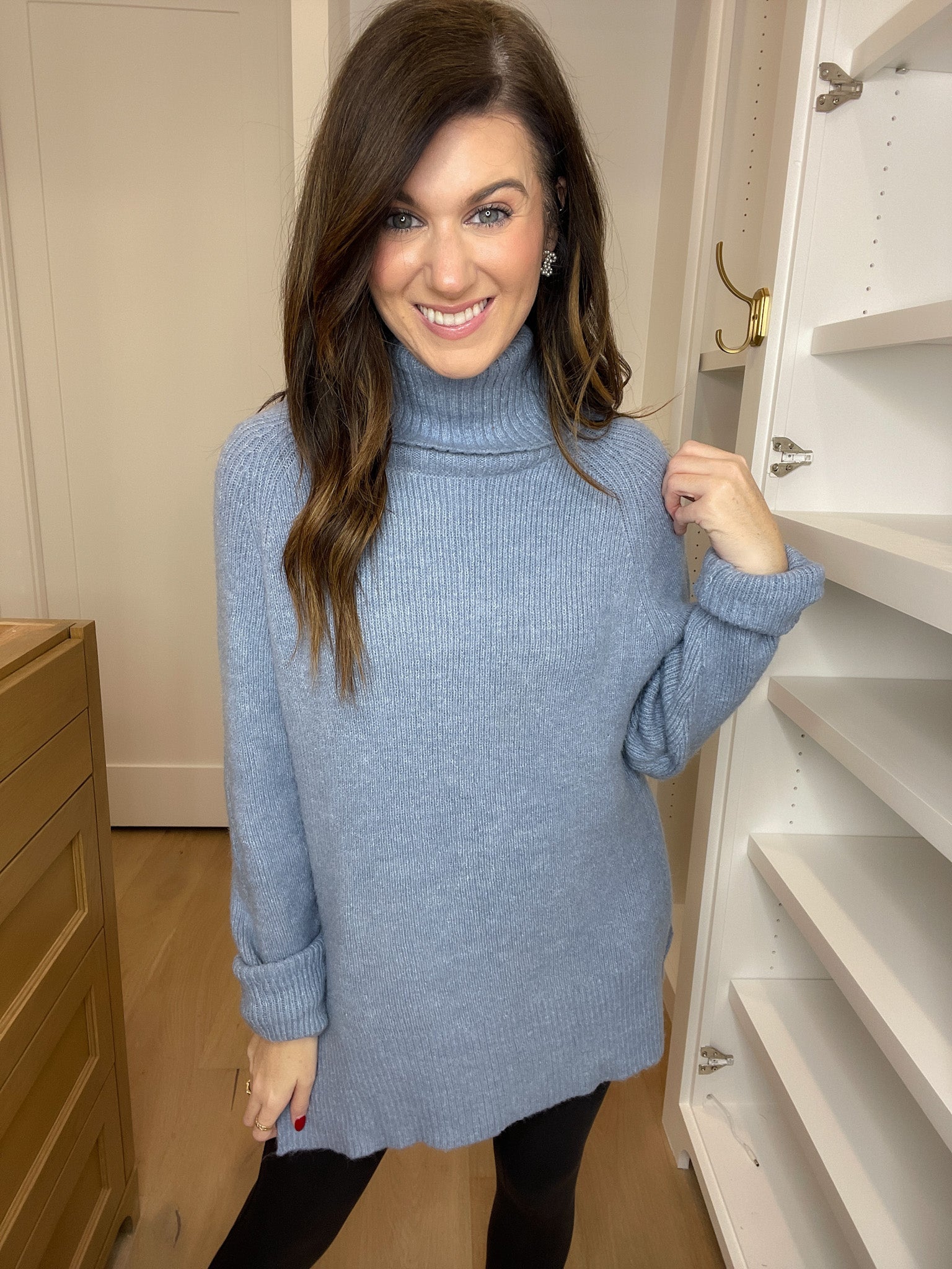 Dinner in the City Sweater in Faded Denim