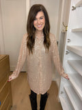 All That Glitters Sequin Shirt Dress