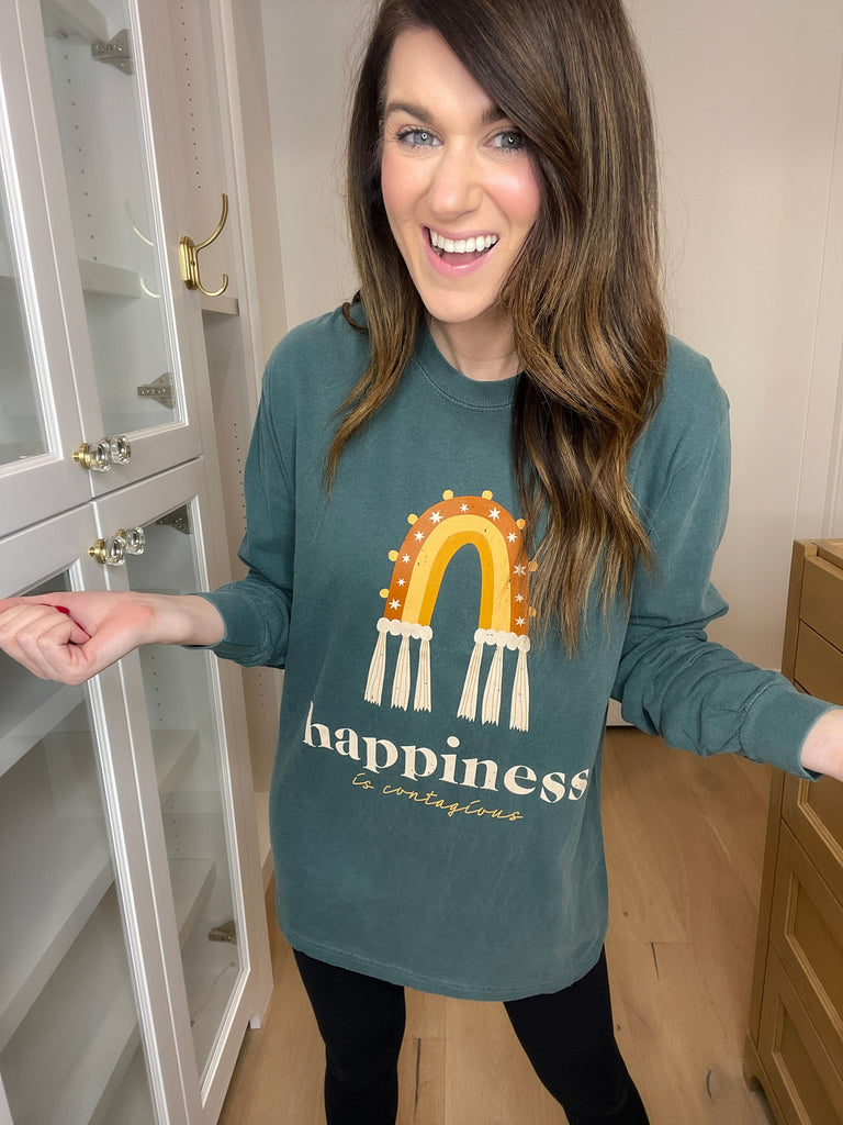 Happiness is Contagious Long Sleeve Tee