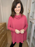 *BELLES & DOORBUSTER* Turner Cowl Neck Tunic in Dark Rose