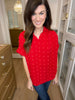 Collier Red Swiss Dot Button Down