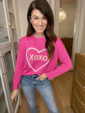 XOXO Sweater in Hot Pink