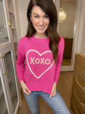 XOXO Sweater in Hot Pink