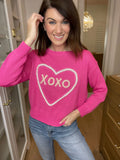XOXO Sweater in Hot Pink