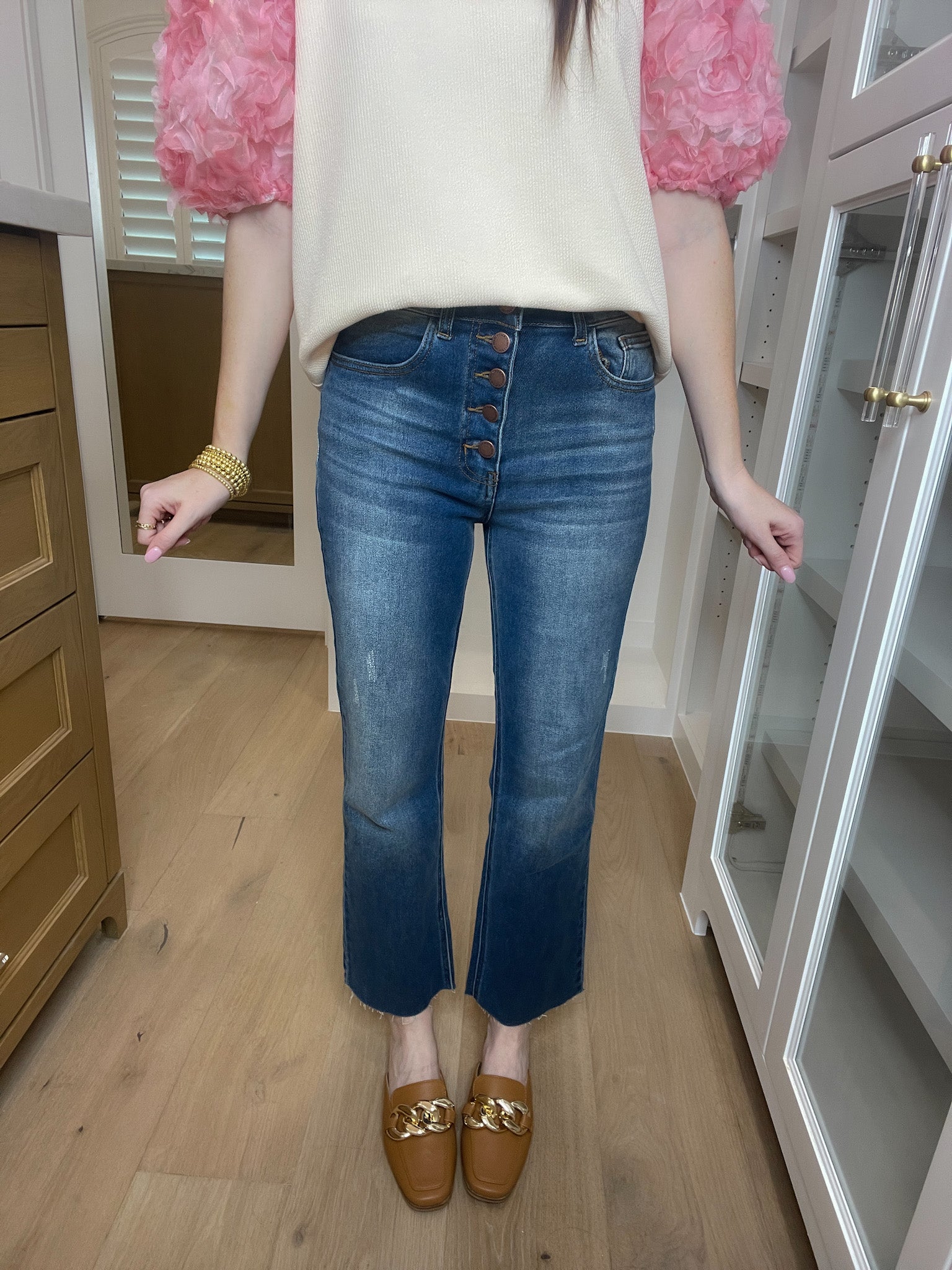 Risen Nova Button Fly Straight Leg Jeans