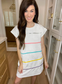 SALE! Keep Things Fun Quilted Dress in White *Final Sale*