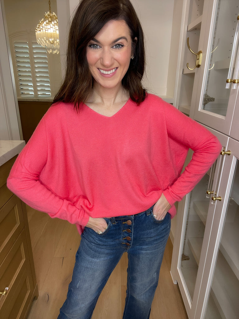 SALE! McCall Sweater in Hot Pink