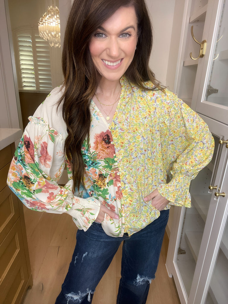 Hopeless Romantic Mixed Floral Top